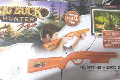 Big Buck Hunter Pro JAKKS Plug & Play TV Game Orange Shotgun | New