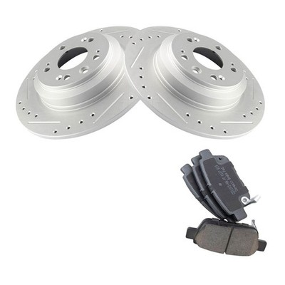 Rear Ceramic Brake Pads Rotors Kit for Acura TL 2009-2014 Left Right w Fluids
