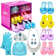 Princess Dress Up Shoes Set, Girls Role Play Dress Up Toys, Pretend Jewelry B...