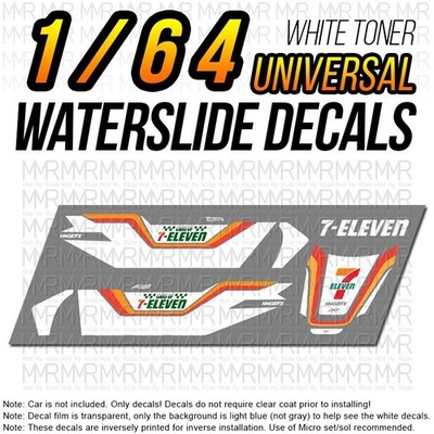 1/64 Scale 711 SUPRA 7 ELEVEN White Toner Universal WaterSlide