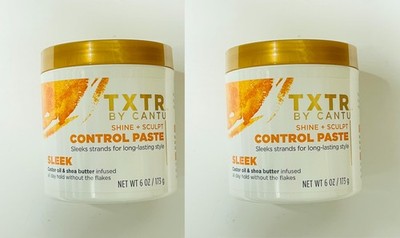 2 x TXTR von Cantu Shine + Sculpt Control Paste Sleek 6 oz /173 g.