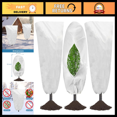 3-Pack 48''x72'' Thick Frost Cloths for Plant Freeze Protection, Winter Covers wit