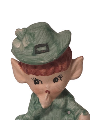 Lefton Japan Leprechaun Pixie Elf Figurine 4''