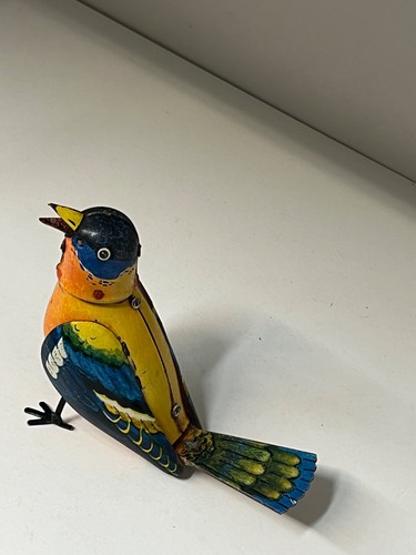 Vintage Soviet 1960s Tin Toy Singing Bird USSR Mechanical Wind Up TOY - Picture 16 of 17