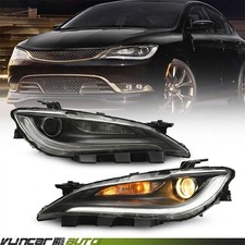 For Chrysler 200 2015-2017 Halogen Headlights W Led Drl Chrome Left Right