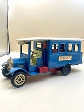 SSS Toys Japan Tin Toy Friction Motor Blue Vintage Autobus S-1230 1960s