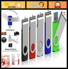 64GB USB 3.0 Flash Drive 5-Pack - Swivel Thumb Drives in Mixed Colors
