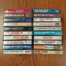 20 Classic Country Cassette Tape Lot Red Foley, Willie Nelson, Slim Whitman 
