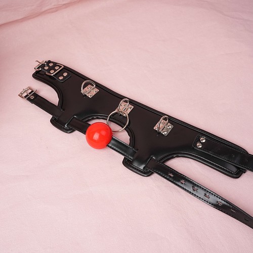 Bondage Open Mouth Gag with Collar Head Harness Slave Torture Restraints BDSM US - Picture 15 of 15