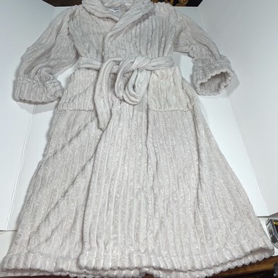 Sonoma Bathrobe Women s Off White Plush Extra Soft & Cozy Knee Length Ribbed