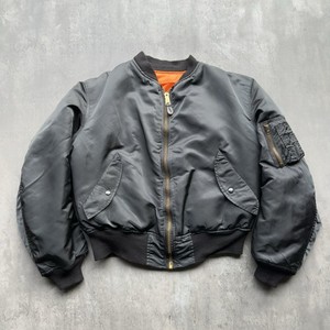 1970s Vintage Alpha Industries MA-1 Bomber Flight Jacket Black XL USA