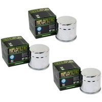 ÖLfilter Set 3 StüCk Hiflo Chrom HF138C FüR Arctic Cat Kymco MXU Suzuki LT-A 500