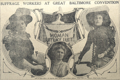 1912 Chicago Newspaper Page - Women's Suffrage Workers at Democratic Convention
