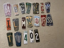 Lot Of 42 pcs. Open Road Metal License Plate Letters New For Crafting