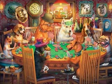 White Mountain Puzzles - Poker Dogs - 500 Piece Jigsaw Puzzle 