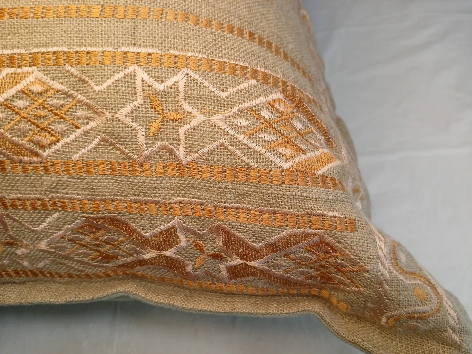 Surya Jizera Decorative Throw Pillow 22L x 22W Embroidered Beige & Gold/ Orange - Image 4 of 4
