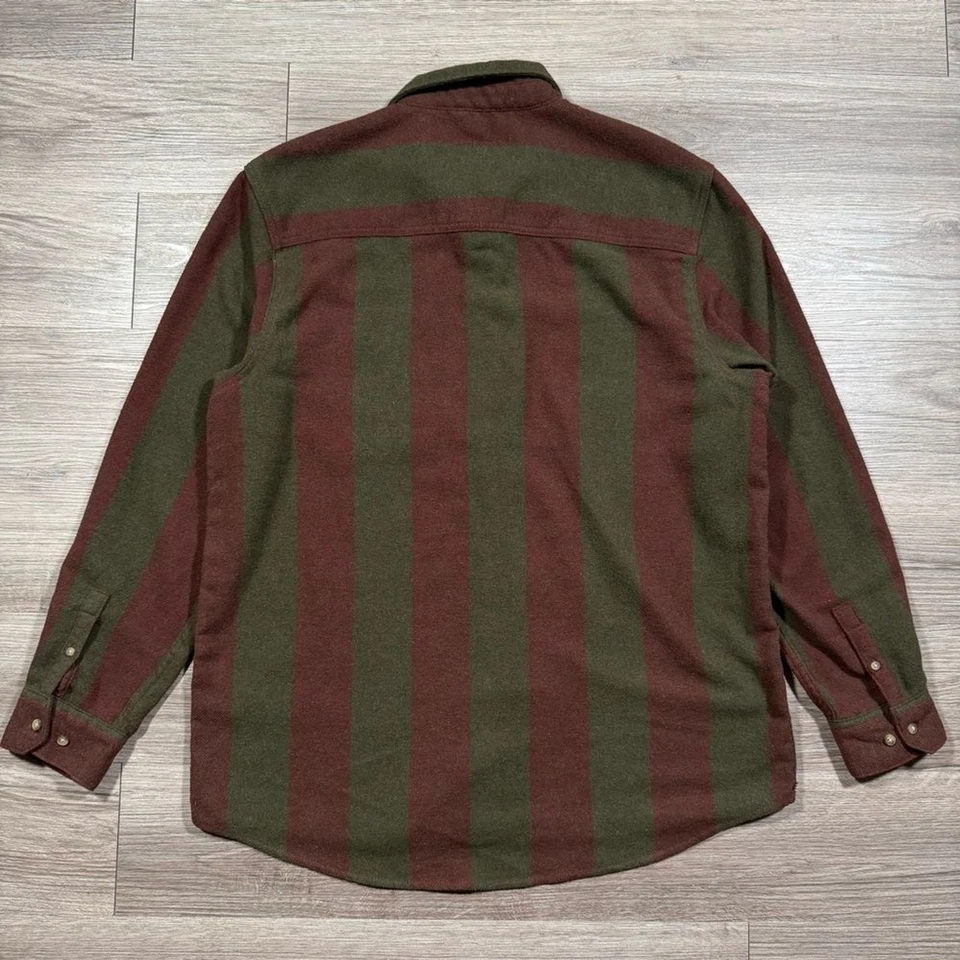 Мужская рубашка Zara из коричневой и зеленой шерстяной смеси фланнальная на пуговицах размер XL - Изображение 2 из 4