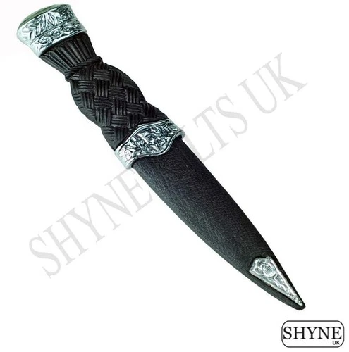 SCOTTISH KILT SAFETY SGIAN DUBH DUMMY PEWTER SET WITH DIFFERENT STONES