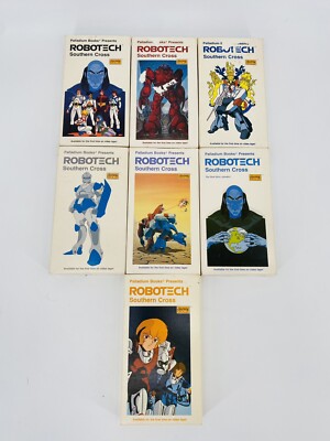Vintage 1985 Robotech Southern Cross VHS Volume 1-4, 6-8 Manga