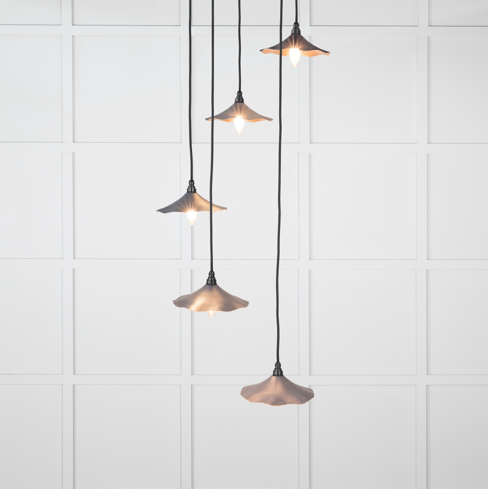 From The Anvil 49726SSL Smooth Copper Flora Cluster Pendant in Slate