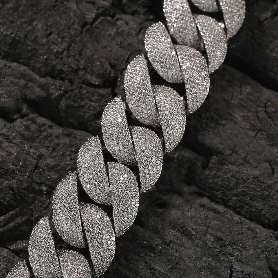 24MM 5AAA+ CZ Ice Out Hip Hop Bubble Cuban Link Bracelet 14k Real Gold Plated - Image 4 of 4