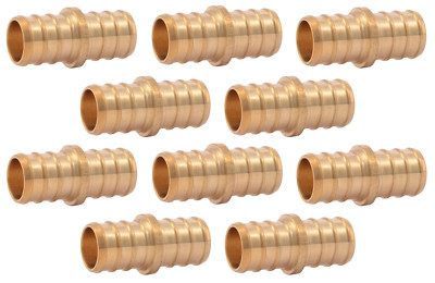 Uponor Wirsbo P4547575 Brass 3/4'' PEX X 3/4'' PEX Coupling Fitting Lot of 10
