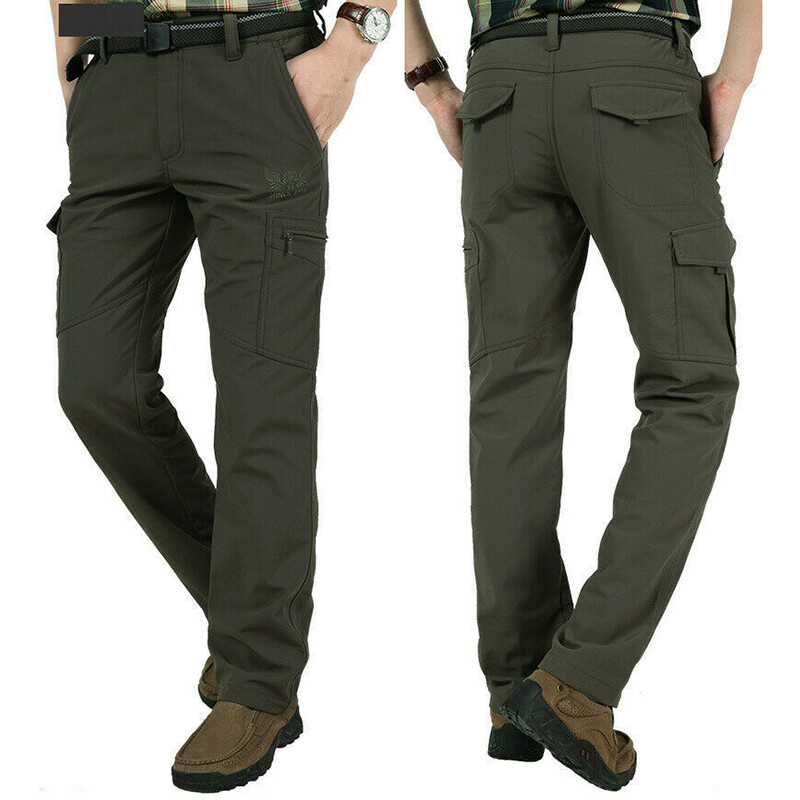 Mens Waterproof Tactical Trousers Hiking Outdoor Fishing Walking Combat