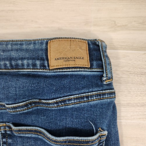 American Eagle Hi-Rise Denim Mini Skirt Dark Wash Stretch Casual Size 8 - Bild 4 von 8