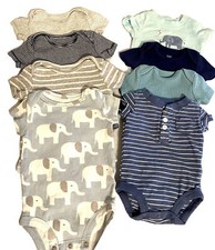 Carters Newborn Lot Of 8 Bodysuits 4 Size Newborn 4 Size 3 Months Unisex