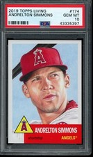 2019 Topps Living Set #174 Andrelton Simmons PSA 10 Gem Mint SP Short Print Card
