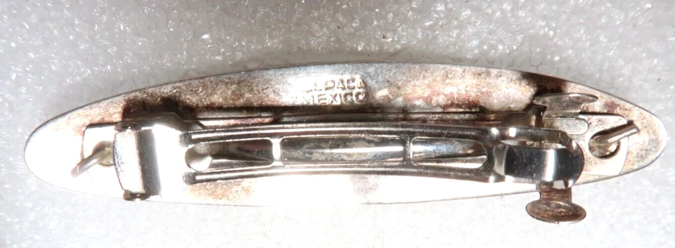 CORREA DE PELO MADREPERLA PLATA MEXICANA VINTAGE ~ FIRMADA Foto 2 de 2