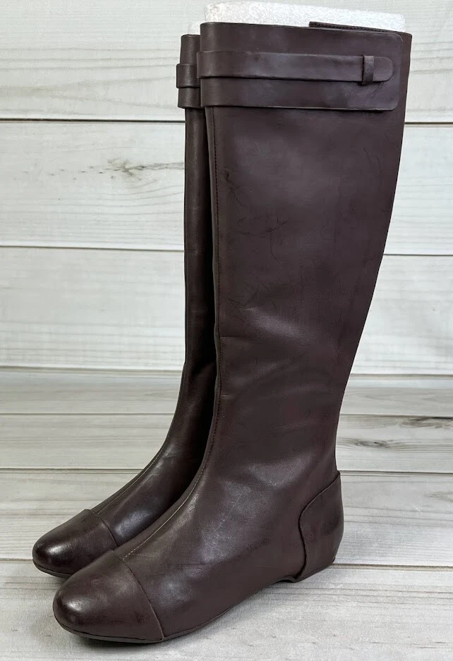 Max Studio Draping Women's Brown Leather Tall Boots Size 6.5M MSRP $378 - Image 3 of 4
