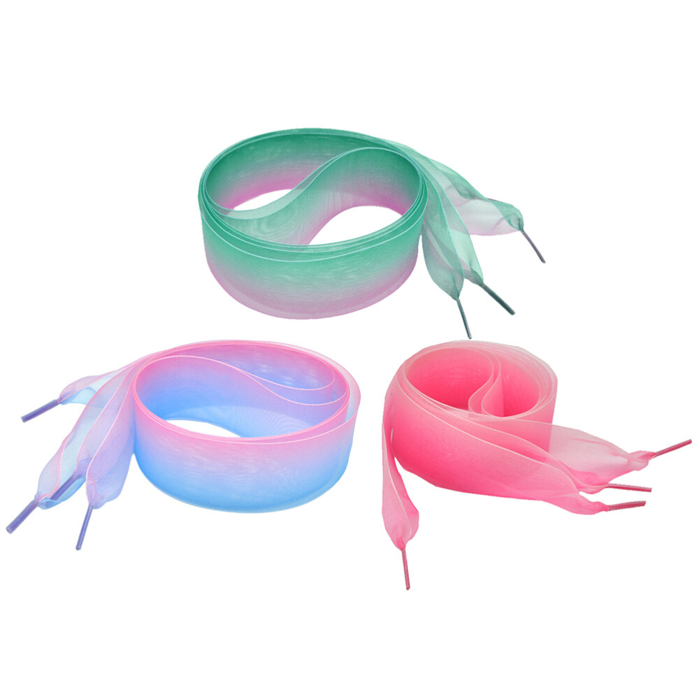 APL Lacci per scarpe in nastro di raso colore arcobaleno lacci per scarpe da ginnastica