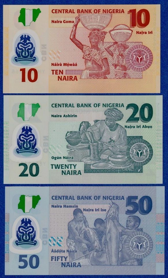 NIGERIA SET OF 3 NOTES - 10,20,50 NAIRA (2011) UNC POLYMER NOTES - Image 2 of 2