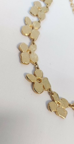 Dolce Vita Halskette Collier hochwertig vergoldete Blütenkette Halskette - Bild 6 von 8