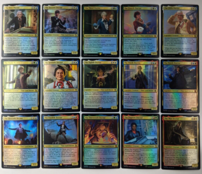 mtg all doctor cards Doctor Who FOIL MTG Complete DOCTOR Set 15 Card Magic the Gathering  Universes