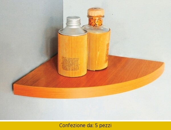 Set 5 Mensole Legno Noce 35x35 Decorlegno - Mensola Angolo Squadrata
