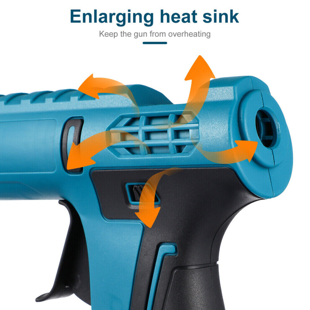 ONEVAN Akku Heißklebepistole - Kabellos Mit 2 Akkus & Digitaler Anzeige