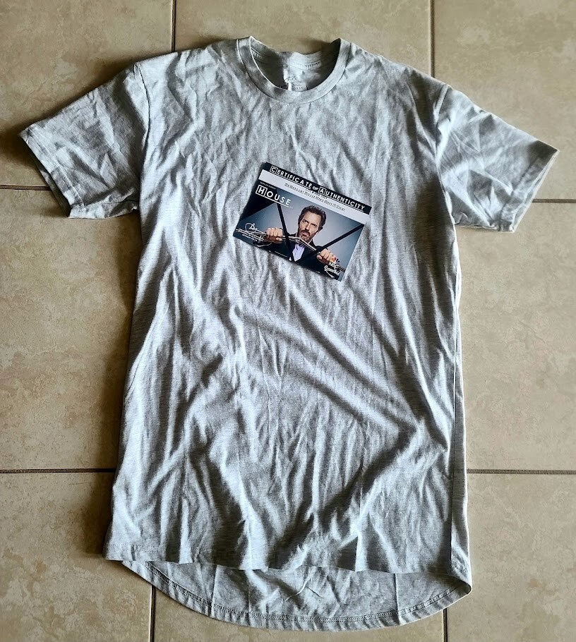 HOUSE MD: Hugh Laurie (Dr.) Grey Tee Shirt w/Studio COA | eBay