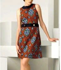 Tory Burch Melanie Navy Printed Sheath Dress Size 8