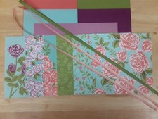 Stampin Up PETAL GARDEN 6 X 6" Designer Paper Card Kit Ribbon RARE