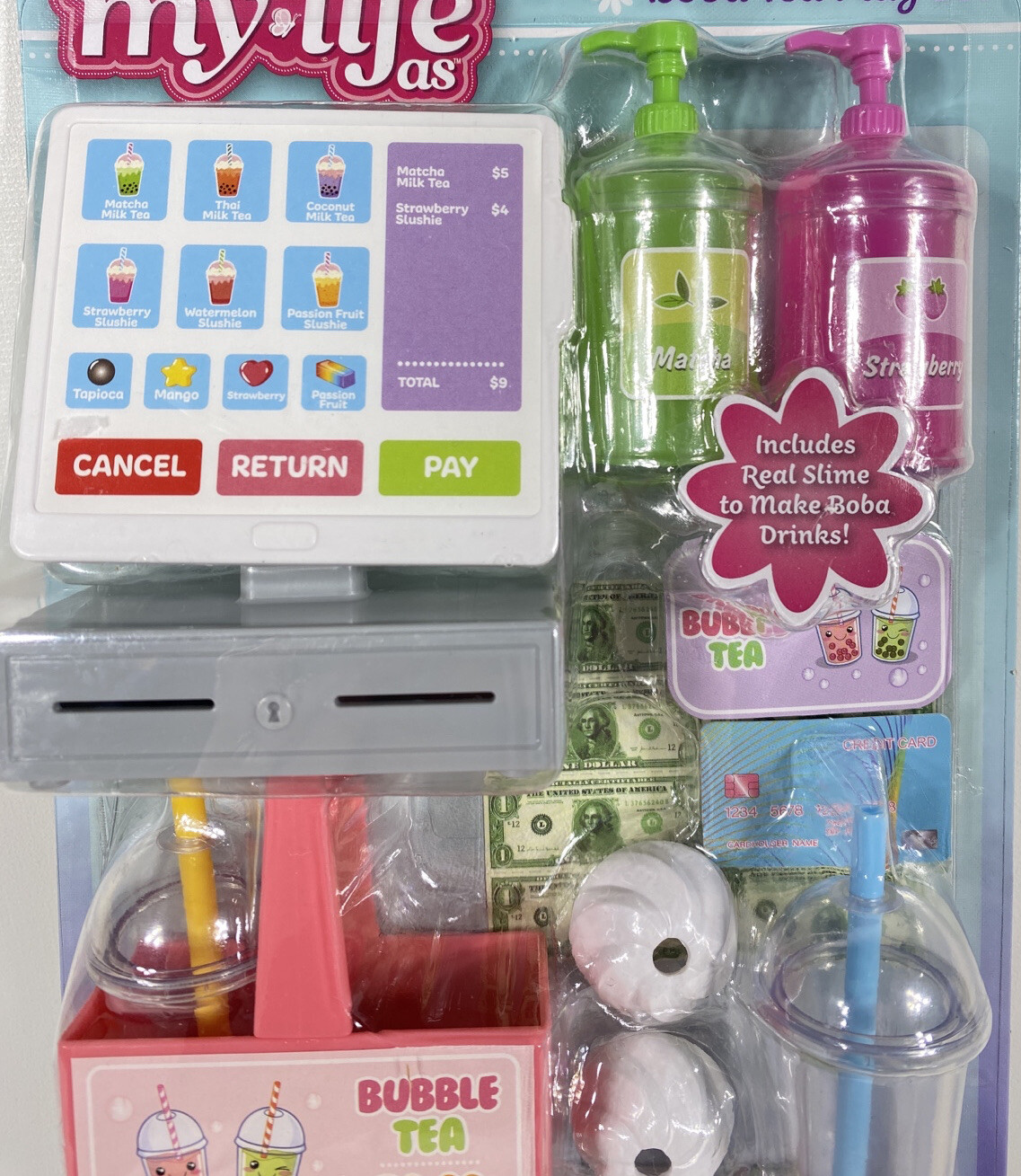 My Life As Boba Tea Playset 39 Pieces Boba Cups Cash Register For 18