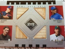 2002 UD Bat Around Quads Thome/Rodriguez/Ordonez/Justice Game Bat Card