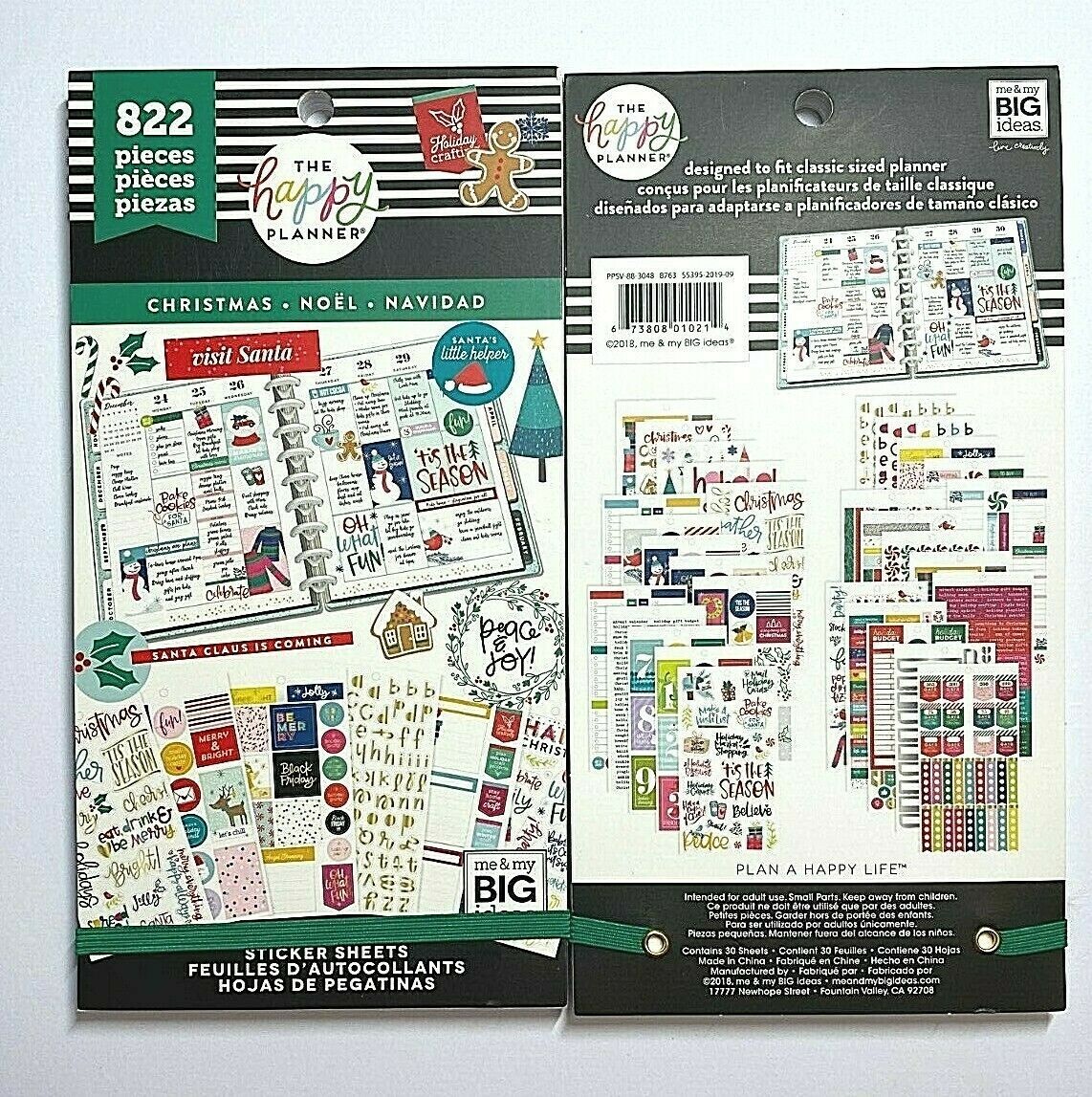 The Happy Planner RARE CHRISTMAS Sticker Book 822 pcs NEW Free