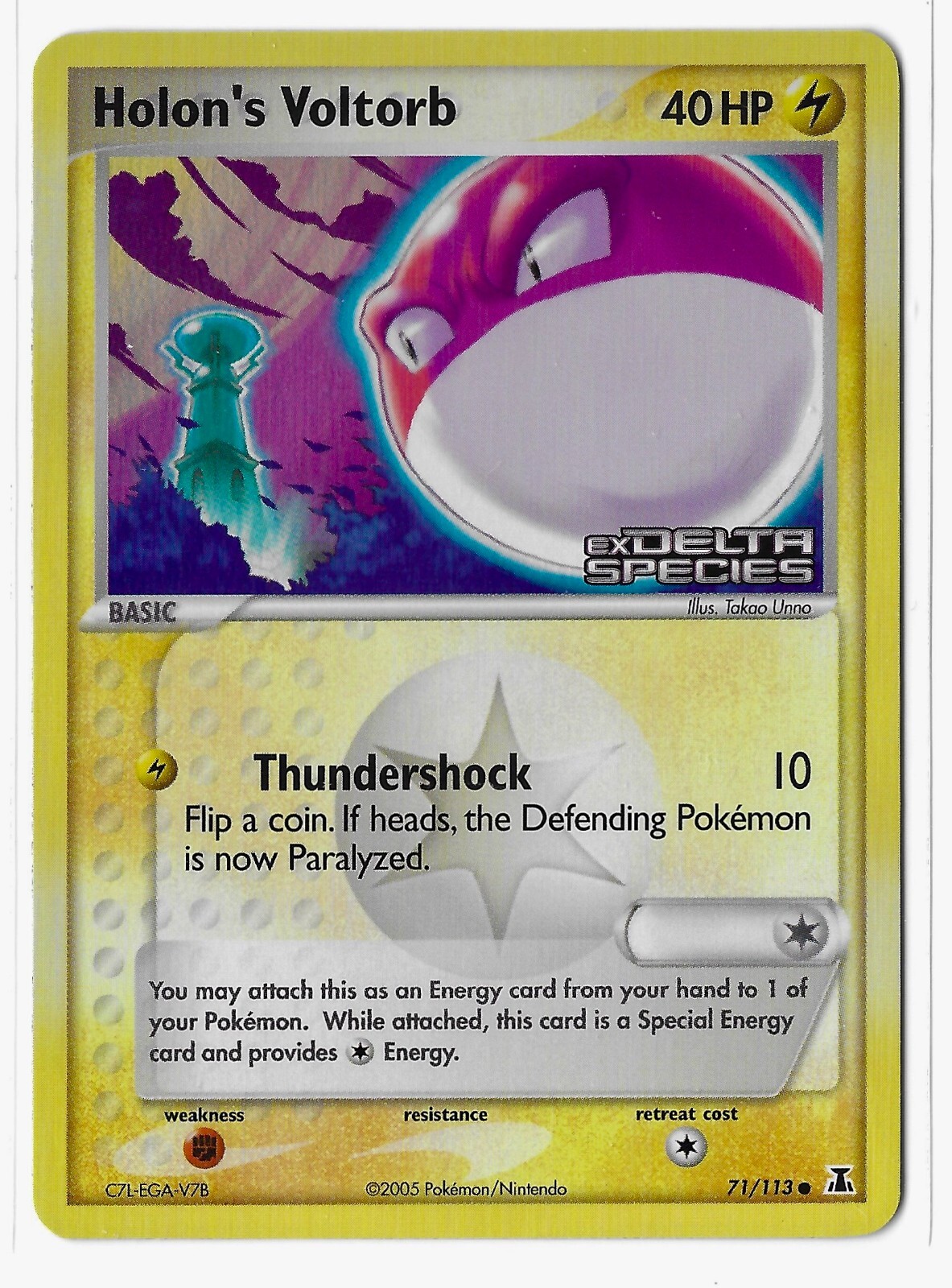 Holon's Voltorb 71/113 Ex Delta Species Reverse Holo Stamped - NM