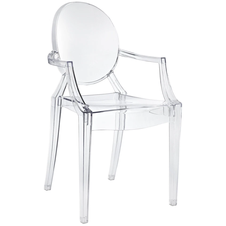 Modway Transparent Modern Crystal Dining Accent Armchair in Clear - Image 2 of 4