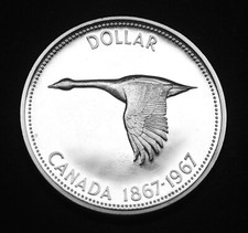 1967 $1 silver proof like UNC MS coin in a paper flip flawless