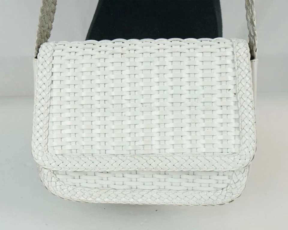 Bolsa de mão feminina de couro genuíno CEM bolsa tiracolo branca - Imagem 2 de 4