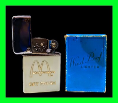 Rare Vintage McDonald's Fast Food Cigarette Lighter With Box HTF - UNFIRED - NOS