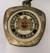 Korbel Champagne Cellars Bros Wine Vaults Vintage Metal Keychain Key Ring